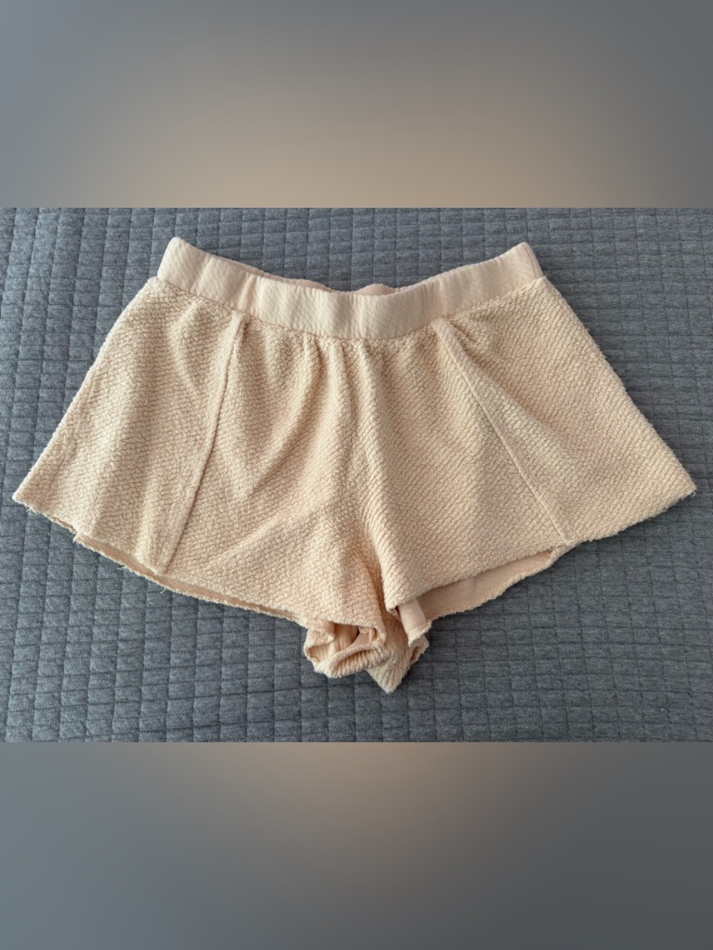 Free People Intimately Cream Textured Lounge Shorts
